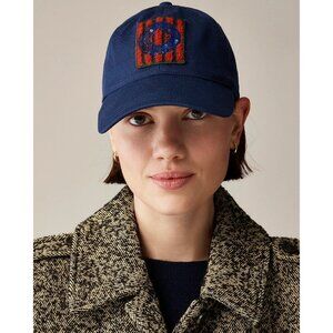 J. Crew X Christopher John Rogers Women's Navy Blue Sequin Baseball Hat